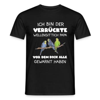 Wellensittich Papa Wellensittiche Sittich Geschenk - Männer T-Shirt - Schwarz - Vorne - AI Model Male 178 light (178cm)
