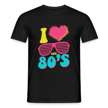 I love the 80's - 80er Jahre Retro - Männer T-Shirt - Schwarz - Vorne - AI Model Male 178 light (178cm)