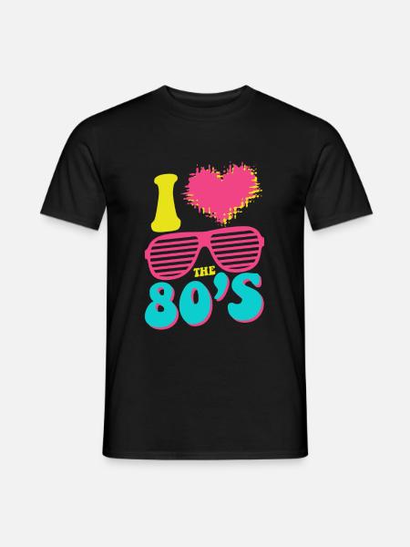I love the 80's - 80er Jahre Retro - Männer T-Shirt - Schwarz