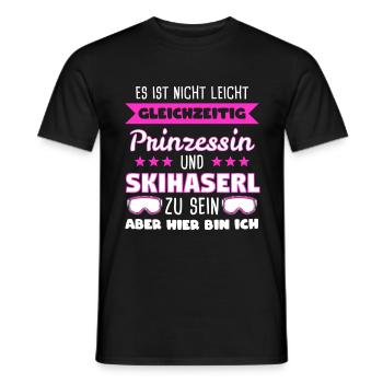 Skihaserl Skihase Apres Ski Skihasen Geschenk - Männer T-Shirt - Schwarz - Vorne - AI Model Male 178 light (178cm)