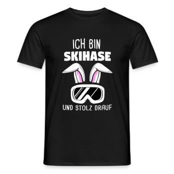 Skihaserl Skihase Apres Ski Geschenk - Männer T-Shirt - Schwarz - Vorne - AI Model Male 178 light (178cm)