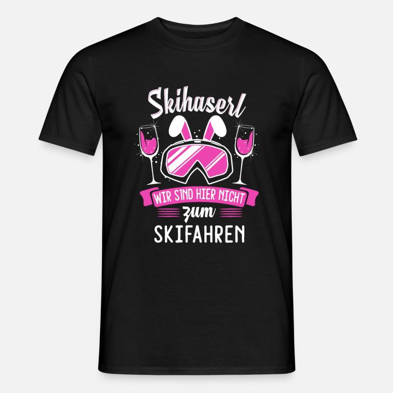 Skihaserl Apres Ski Skihäschen Geschenk - Männer T-Shirt - Schwarz