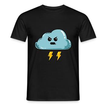 Evil Cloud Thunderstorm Thunder Cloudy - Men's T-Shirt - black - Front - AI Model Male 178 light (178cm)
