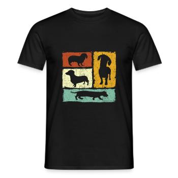 Dachshund Dog Vintage Retro Gift - Men's T-Shirt - black - Front - AI Model Male 178 light (178cm)