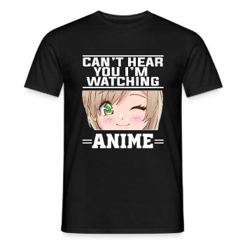 Vêtements d’anime Otaku cadeau - T-shirt homme - noir - Devant - AI Model Male 178 light (178cm)