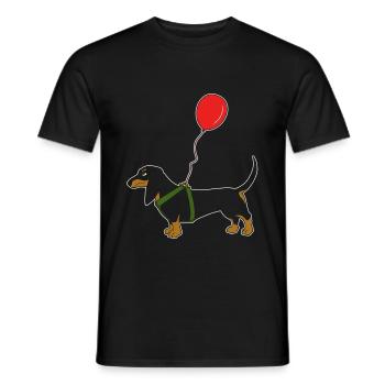 Dachshund with balloon dog lover gift - Men's T-Shirt - black - Front - AI Model Male 178 light (178cm)