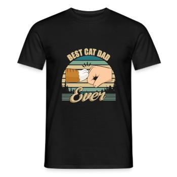 Best Cat Dad Ever - Men's T-Shirt - black - Front - AI Model Male 178 light (178cm)
