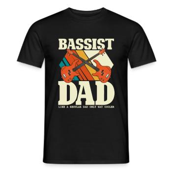 Bassist Dad - Bassgitarre Papa Vatertag - Männer T-Shirt - Schwarz - Vorne - AI Model Male 178 light (178cm)