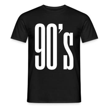 90's 90's 90's - T-shirt homme - noir - Devant - AI Model Male 178 light (178cm)