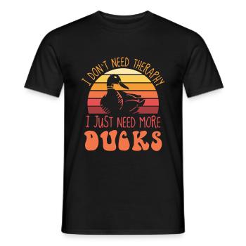 Canards thérapie vintage - T-shirt homme - noir - Devant - AI Model Male 178 light (178cm)