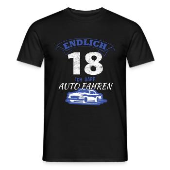 Enfin 18 ans, je suis autorisé à conduire une voiture - cadeau pour mes 18 ans - T-shirt homme - noir - Devant - AI Model Male 178 light (178cm)