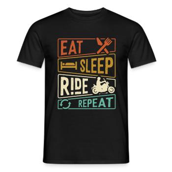 Eat Sleep Ride Repeat Motorcycle - Men's T-Shirt - black - Front - AI Model Male 178 light (178cm)