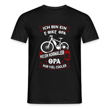 E-Bike Opa E-Biker Fahrrad Geschenk - Männer T-Shirt - Schwarz - Vorne - AI Model Male 178 light (178cm)