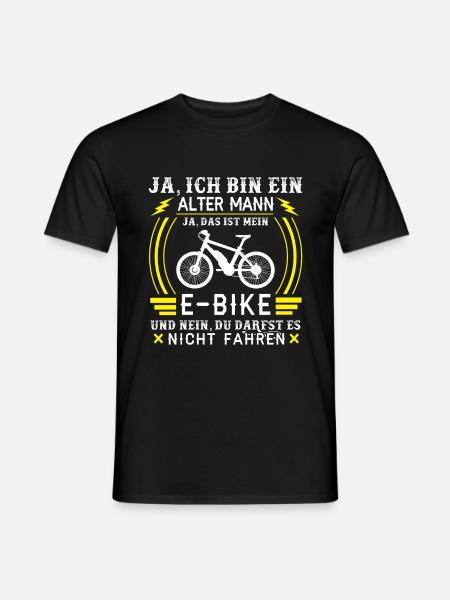 E-Bike E-Biker Elektrofahrrad Geschenk - Männer T-Shirt - Schwarz