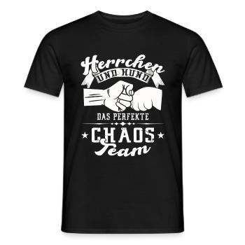 Herrchen und Hund Hunde Papa perfektes Team - Männer T-Shirt - Schwarz - Vorne - AI Model Male 178 light (178cm)