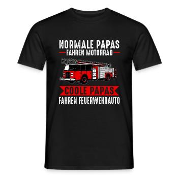 Feuerwehr Papa Feuerwehrmann Berufsfeuerwehr - Männer T-Shirt - Schwarz - Vorne - AI Model Male 178 light (178cm)