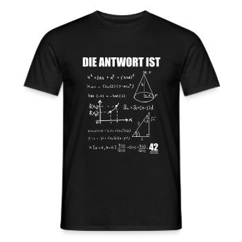 The Answer is 42 Antwort ist 42 Mathe Geschenk - Männer T-Shirt - Schwarz - Vorne - AI Model Male 178 light (178cm)