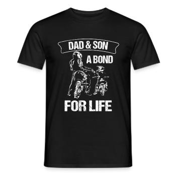 Dad & Son A Bond For Life Motocross Geschenk - Männer T-Shirt - Schwarz - Vorne - AI Model Male 178 light (178cm)