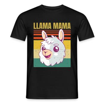 Llama Mama - Pregnancy Announcement Baby Mom - For - Männer T-Shirt - Schwarz - Vorne - AI Model Male 178 light (178cm)