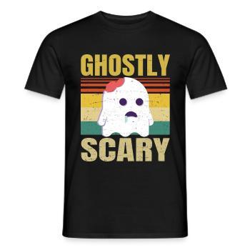 Cute Ghost Costume - Mostly Scary - Funny Retro - Männer T-Shirt - Schwarz - Vorne - AI Model Male 178 light (178cm)