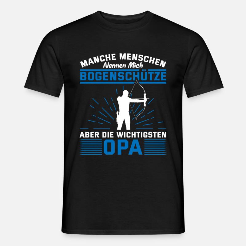 Bogenschütze Opa Bogenschießen Bogenschiessen - Männer T-Shirt - Schwarz