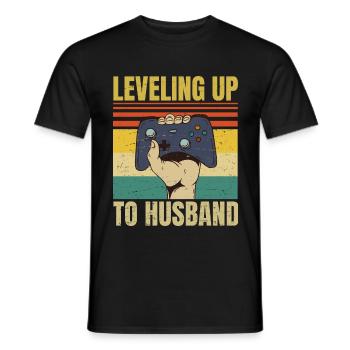 Mise à niveau jusqu'au mari - Mariage de joueur de marié - T-shirt homme - noir - Devant - AI Model Male 178 light (178cm)