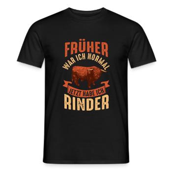 Schottisches Hochlandrind Rind Highland Cattle - Männer T-Shirt - Schwarz - Vorne - AI Model Male 178 light (178cm)