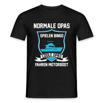 Motorboot Opa Boot Boote Geschenk - Männer T-Shirt - Schwarz - Vorne - AI Model Male 178 light (178cm)