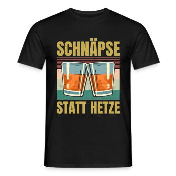 Lustiges Schnaps - Schnäpse Statt Hetze - Retro - Männer T-Shirt - Schwarz - Vorne - AI Model Male 178 light (178cm)