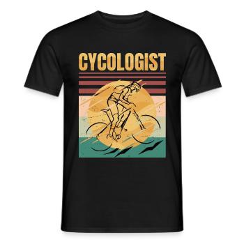 Cycologist- Bike - Bicycle Ride Hobby Race - Retro - Männer T-Shirt - Schwarz - Vorne - AI Model Male 178 light (178cm)