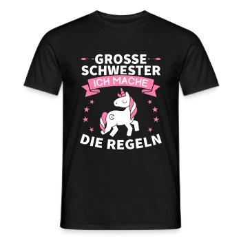 Große Schwester Ich mache Die Regeln Geschenk - Männer T-Shirt - Schwarz - Vorne - AI Model Male 178 light (178cm)