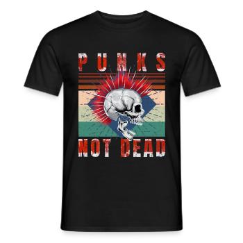 Punk's Not Dead - Punk Rock - Vintage - T-shirt homme - noir - Devant - AI Model Male 178 light (178cm)