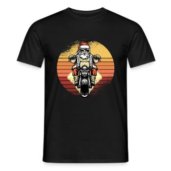 Santa Claus Biker Motorrad Weihnachten - Männer T-Shirt - Schwarz - Vorne - AI Model Male 178 light (178cm)