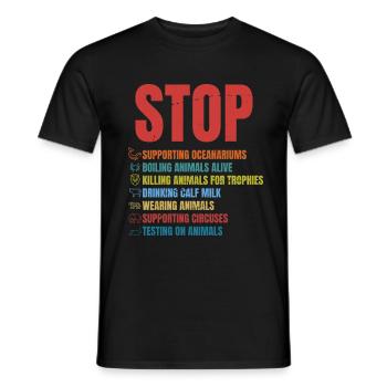 Save The Planet - Animal Rights Organization - - T-shirt homme - noir - Devant - AI Model Male 178 light (178cm)