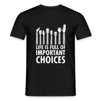 Guitar bass guitar guitarist bass player - Men's T-Shirt - black - Front - AI Model Male 178 light (178cm)