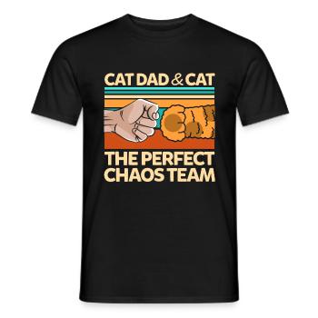 Cat dad cats cat owner gift - Men's T-Shirt - black - Front - AI Model Male 178 light (178cm)