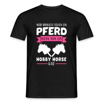 Hobby Horse Hobby Horsing Hobbyhorse Geschenk - Männer T-Shirt - Schwarz - Vorne - AI Model Male 178 light (178cm)