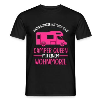Camper Queen Wohnmobil Camping Geschenk - Männer T-Shirt - Schwarz - Vorne - AI Model Male 178 light (178cm)