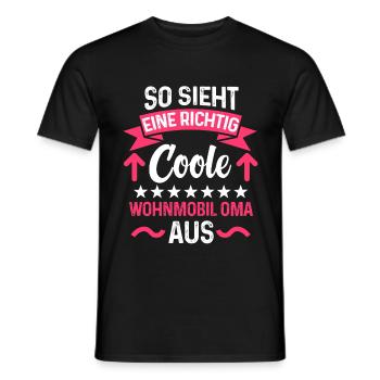 So sieht eine richtig coole Wohnmobil Oma aus - Männer T-Shirt - Schwarz - Vorne - AI Model Male 178 light (178cm)