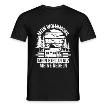 Mein Wohnmobil Mein Stellplatz Wohnmobil Camping - Männer T-Shirt - Schwarz - Vorne - AI Model Male 178 light (178cm)