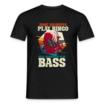 Real Grandpas Play Bass guitariste grand-père - T-shirt homme - noir - Devant - AI Model Male 178 light (178cm)