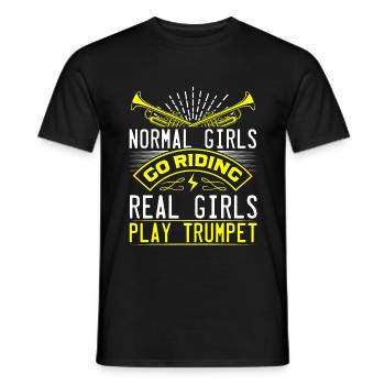 Trompete Mädchen Trompeten Trompete Spieler - Männer T-Shirt - Schwarz - Vorne - AI Model Male 178 light (178cm)