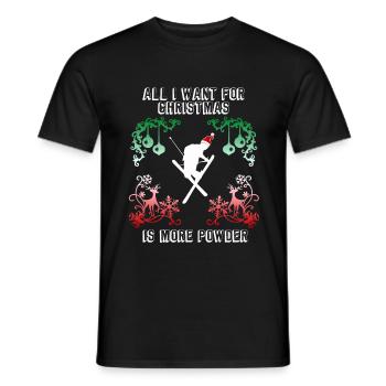 All I want for Christmas is more powder Ski Spruch - T-shirt homme - noir - Devant - AI Model Male 178 light (178cm)
