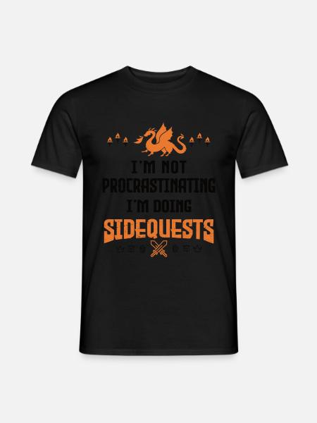 I'm Not Procrastinating - I'm Doing Side Quests - - Mænd T-shirt - sort