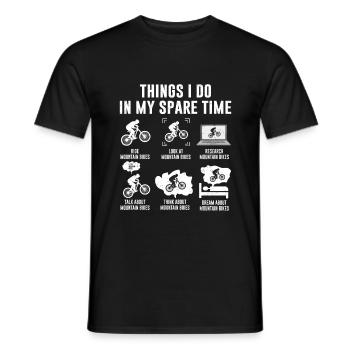 Things I Do in My Spare Time Mountainbikes Conduire - T-shirt homme - noir - Devant - AI Model Male 178 light (178cm)