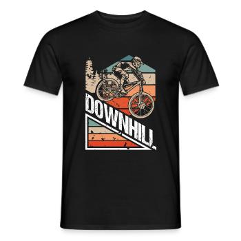 Downhill Downhill Bicycle - Men's T-Shirt - black - Front - AI Model Male 178 light (178cm)