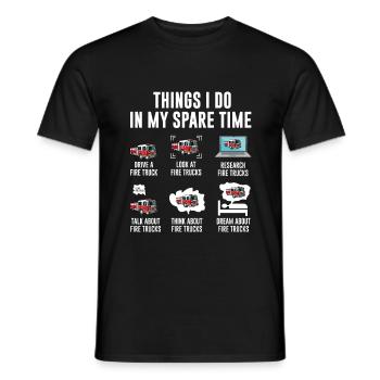 Things I Do in My Spare Time Pompiers - T-shirt homme - noir - Devant - AI Model Male 178 light (178cm)