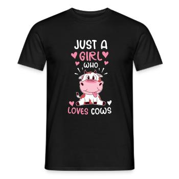 Vache Seulement Une fille, Les vaches Aime Les Fermiers - T-shirt homme - noir - Devant - AI Model Male 178 light (178cm)