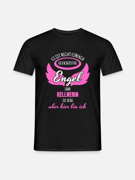 Kellnerin Engel - Männer T-Shirt - Schwarz