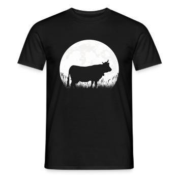 Cow Moon Farmer Farmer Gift - Men's T-Shirt - black - Front - AI Model Male 178 light (178cm)